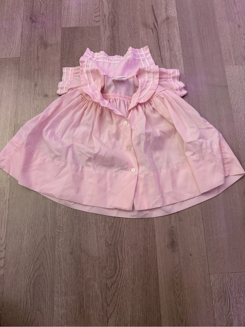 C.I. Castro Pink Ruffled Collar Button-Down Blouse